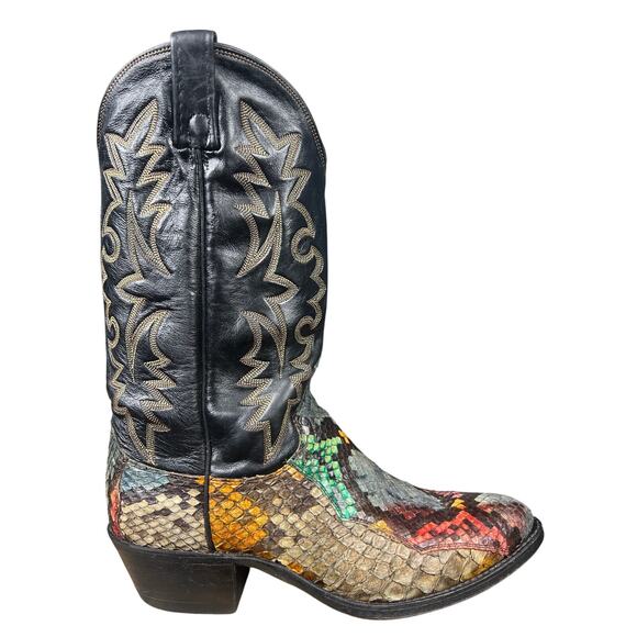Vintage Dan Post Men’s Rainbow Python Snakeskin Cowboy Boot Size US 9.5 main image 4